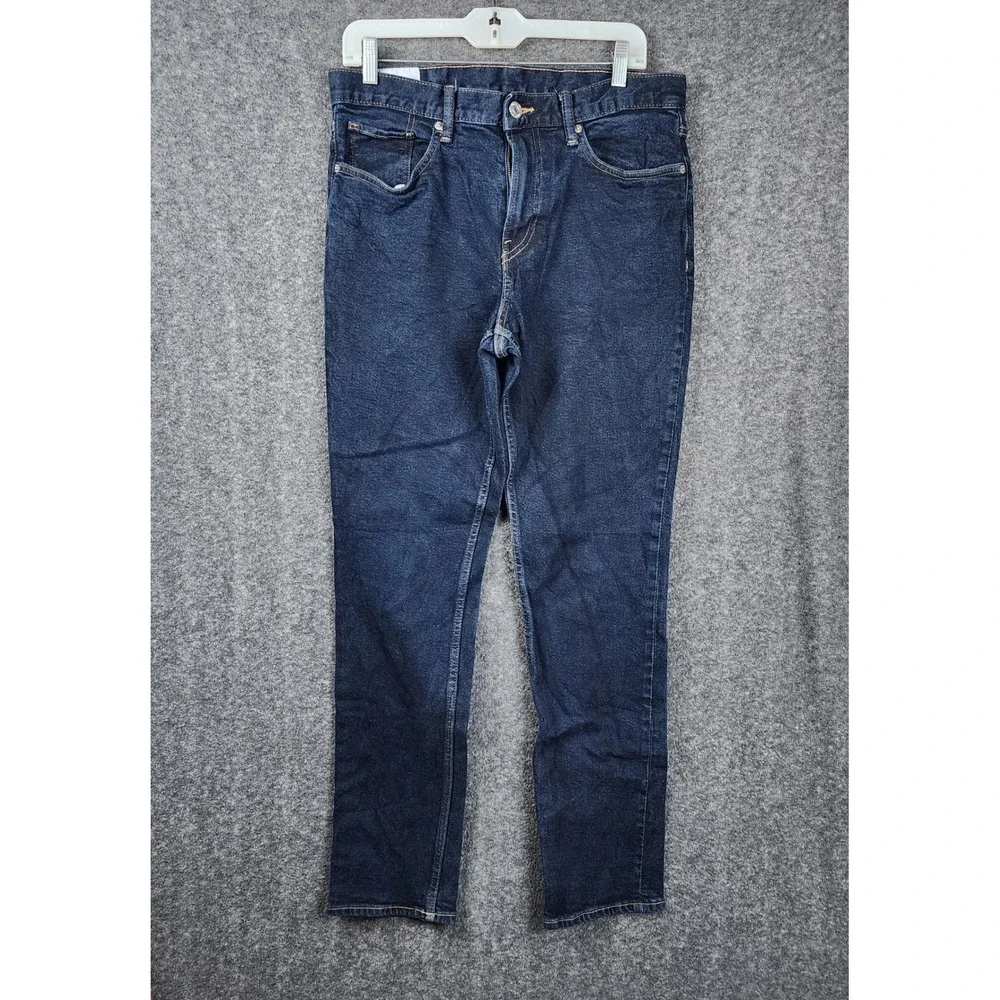 H&M Slim‎ Jeans Women 33/32 Dark Indigo Blue Stretch Denim Mid Rise Classic